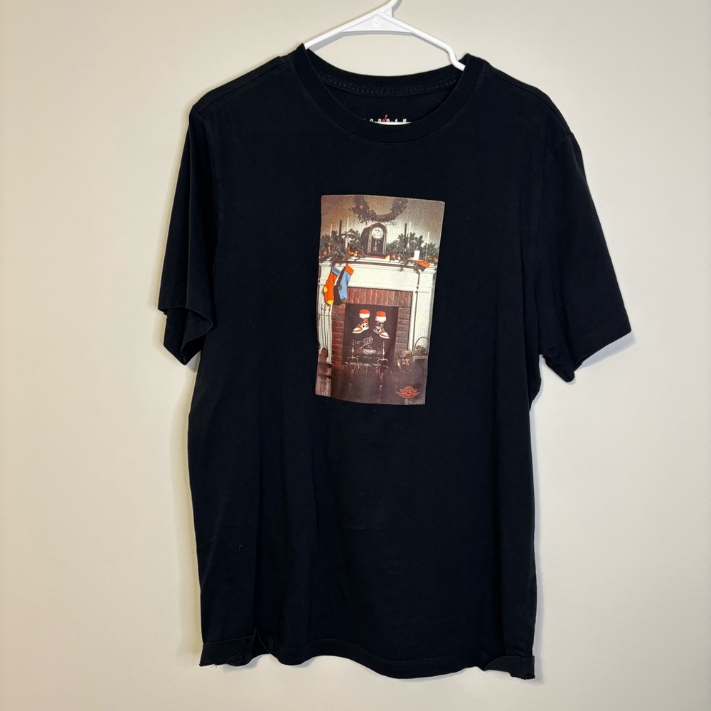 Jordan Black Tee with Christmas Vintage Graphic